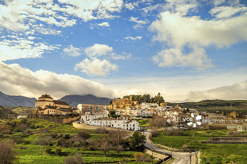 美丽的安特克拉历史景观，位于马拉加省，安达卢西亚图片素材