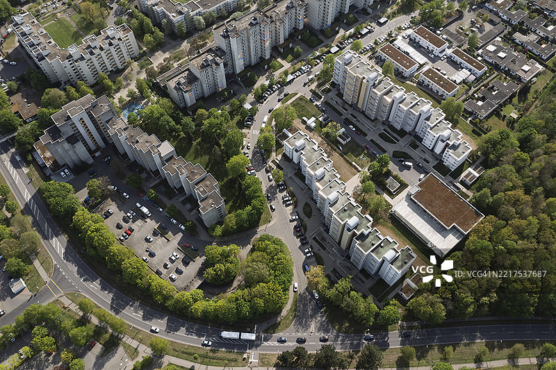 从上方俯瞰的公寓楼图片素材