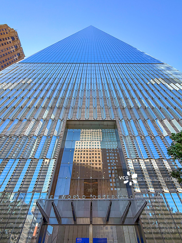 纽约世贸中心一号大楼的世界观察台入口图片素材