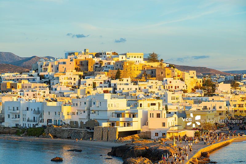 希腊纳克索斯岛上的纳克索斯镇图片素材
