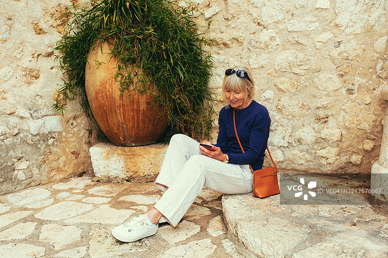 在法国普罗旺斯的圣保尔德旺斯漫步图片素材