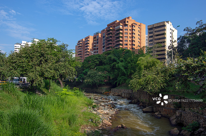 卡利河，哥伦比亚，瓦列德尔考卡，卡利图片素材