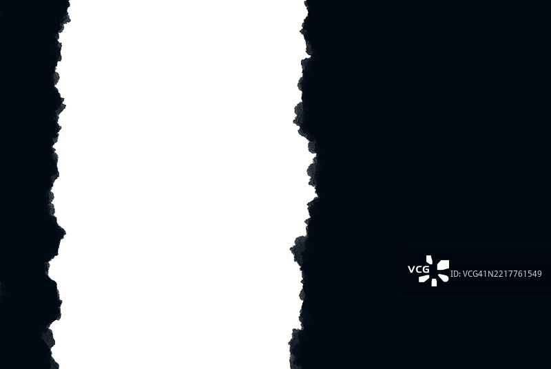 黑白撕裂纸背景模板。图片素材