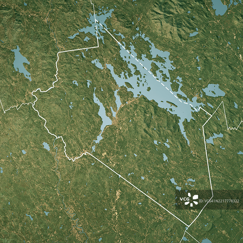 贝尔克纳普县新罕布什尔州卫星地形图 3D 渲染 真彩色 边界图片素材
