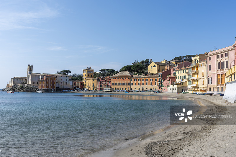 塞斯特里·莱万特，宁静湾（Baia del Silenzio） - 意大利利古里亚大区的风景如画的小镇图片素材