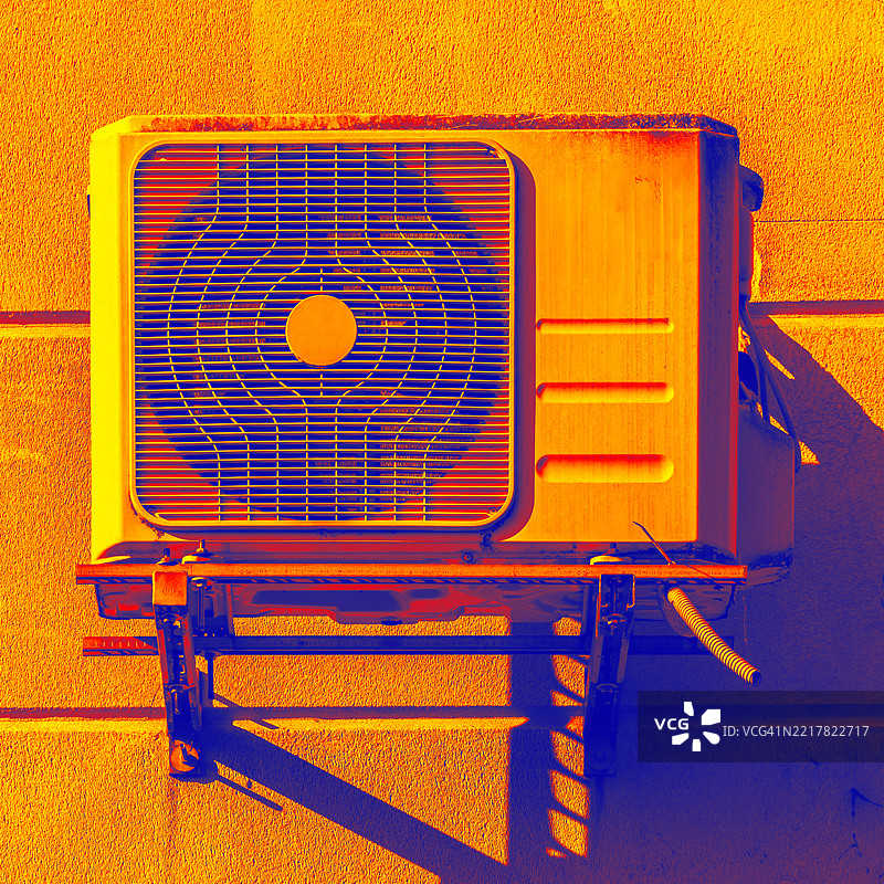 外立面热泵的红外热成像扫描图片素材