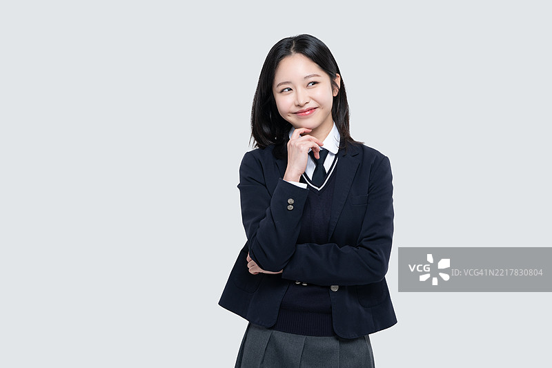 教育，考试者，大学学业能力测试，成人学生，青少年，女性，少女，思考，想法图片素材