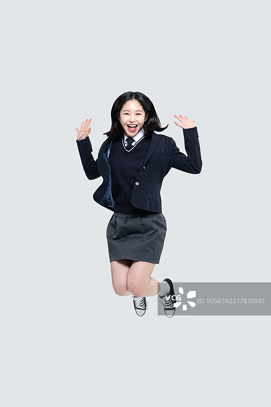 教育，考试者，大学学力测试，成人学生，青少年，女性，少女，跳跃图片素材