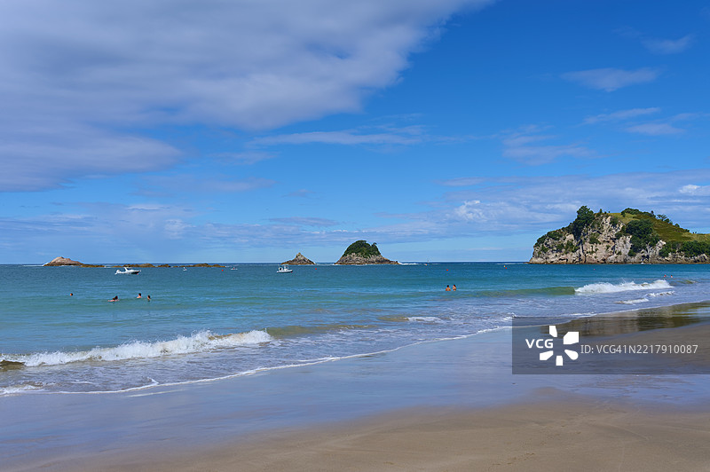 新西兰北岛科罗曼德半岛哈希海滩的夏季景色图片素材