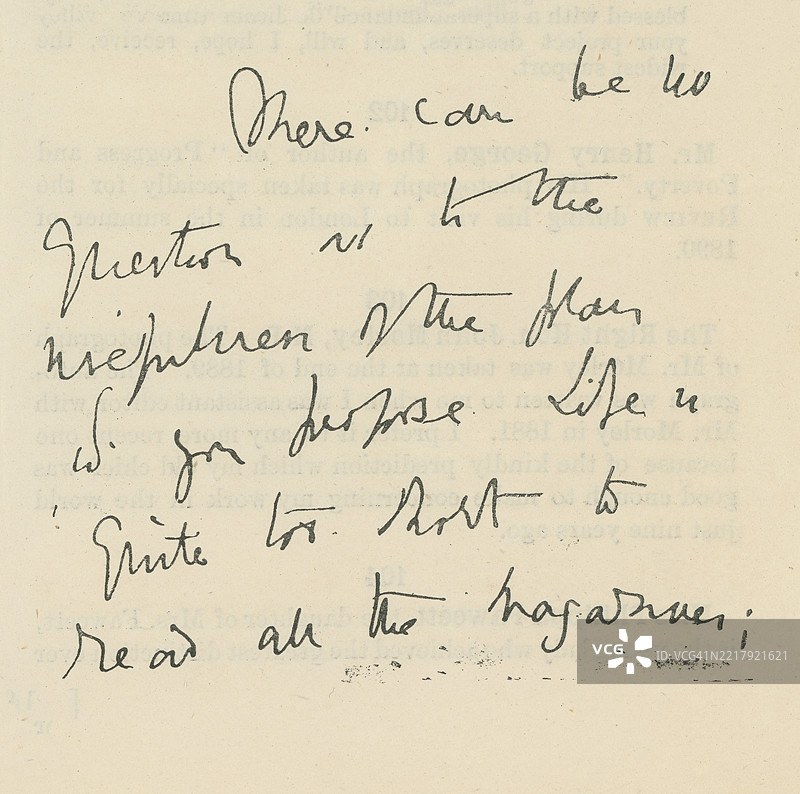 弗雷德里克·威廉·法拉尔院长的信（孟买，1831年8月7日 - 坎特伯雷，1903年3月22日），英国国教会高级神职人员、学校教师和作家。图片素材