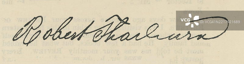 罗伯特·索尔本爵士的签名（1836年3月28日 - 1906年4月12日），他是一位出生于英国的纽芬兰商人和政治家，曾于1885年至1889年担任纽芬兰殖民地的首相。图片素材