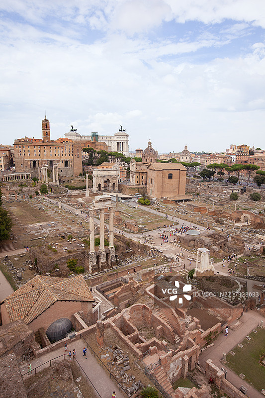 意大利罗马 - 2023年9月16日：帝国广场遗址的俯瞰视图图片素材