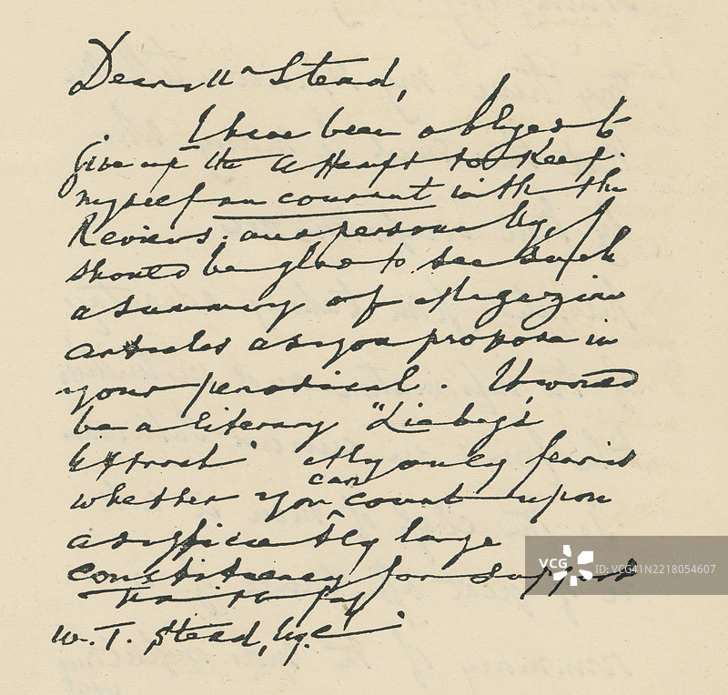 查尔斯·亚瑟·拉塞尔，基洛温男爵（1832年11月10日 - 1900年8月10日）的信件和签名，他是19世纪的爱尔兰政治家，也是英格兰的首席法官。图片素材