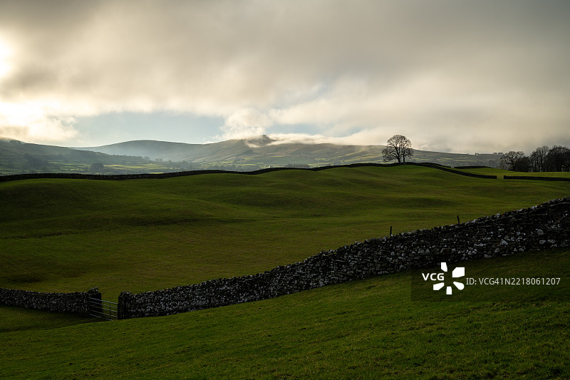 约克郡山谷的起伏丘陵图片素材