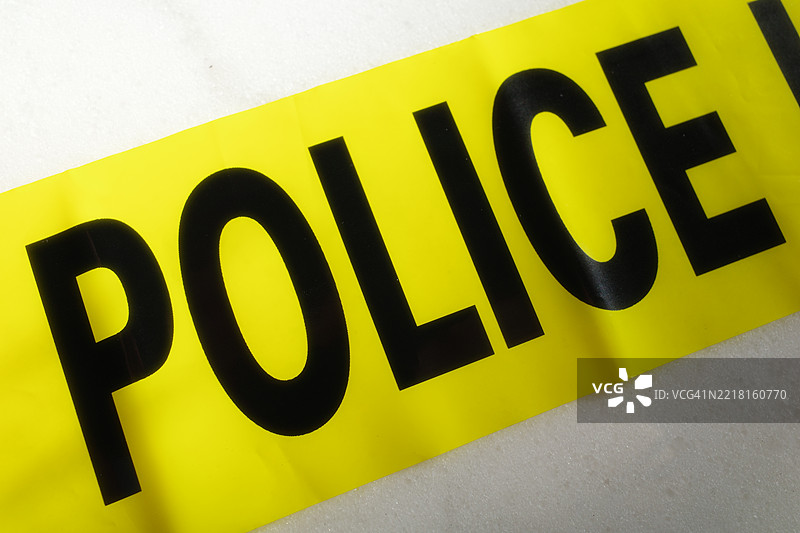 警察黄色警戒带图片素材