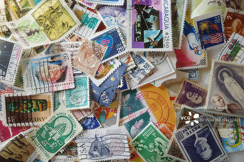 旧的和已取消的邮票背景。XXXL图片素材