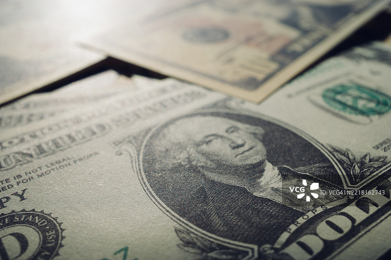 美国货币全景视图图片素材