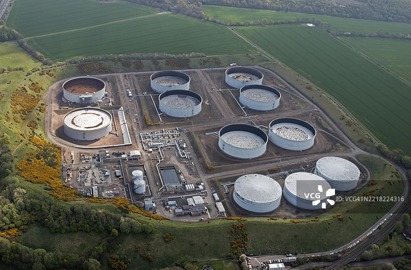 苏格兰“达尔梅尼燃料库”的鸟瞰图图片素材