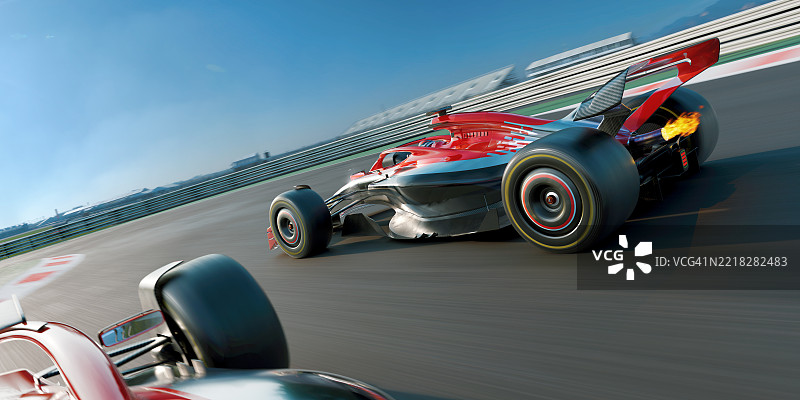 赛车在赛道上高速行驶图片素材