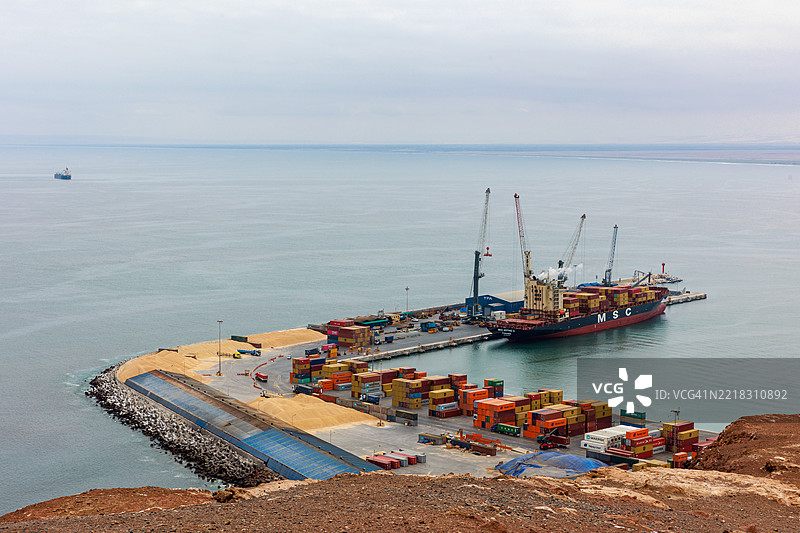 阿里卡港是智利沿海城市的主要港口。港口的北部,简称为MASP阿里卡,由秘鲁国家运营。它是智利六个最繁忙的港口之一。图片素材