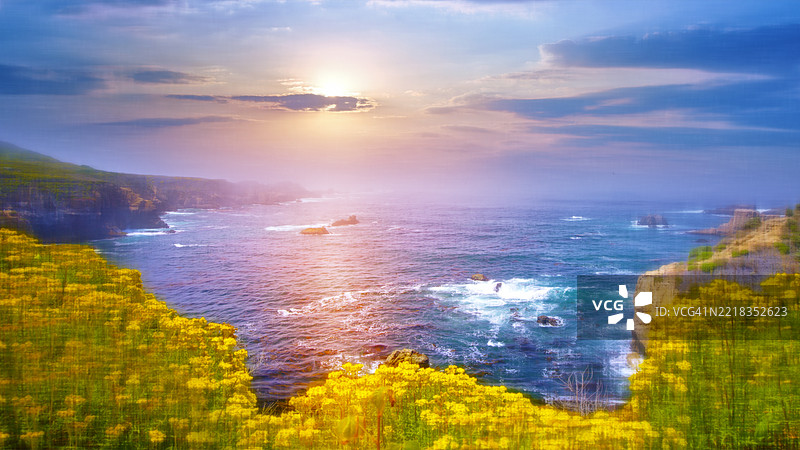 加州大苏尔。美术视角图片素材