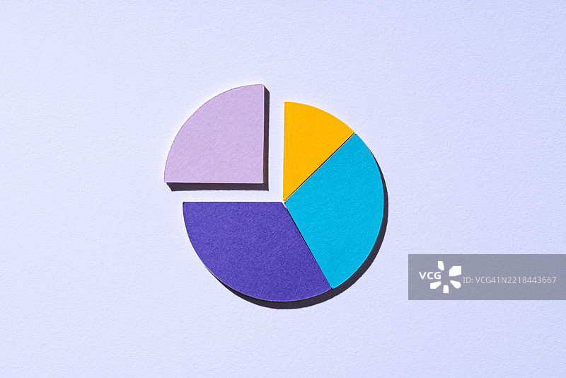 手工制作的多彩纸质饼图图片素材