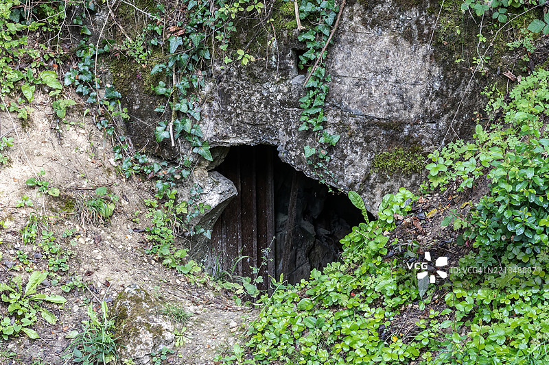 自然中一个古老深处碉堡的入口图片素材