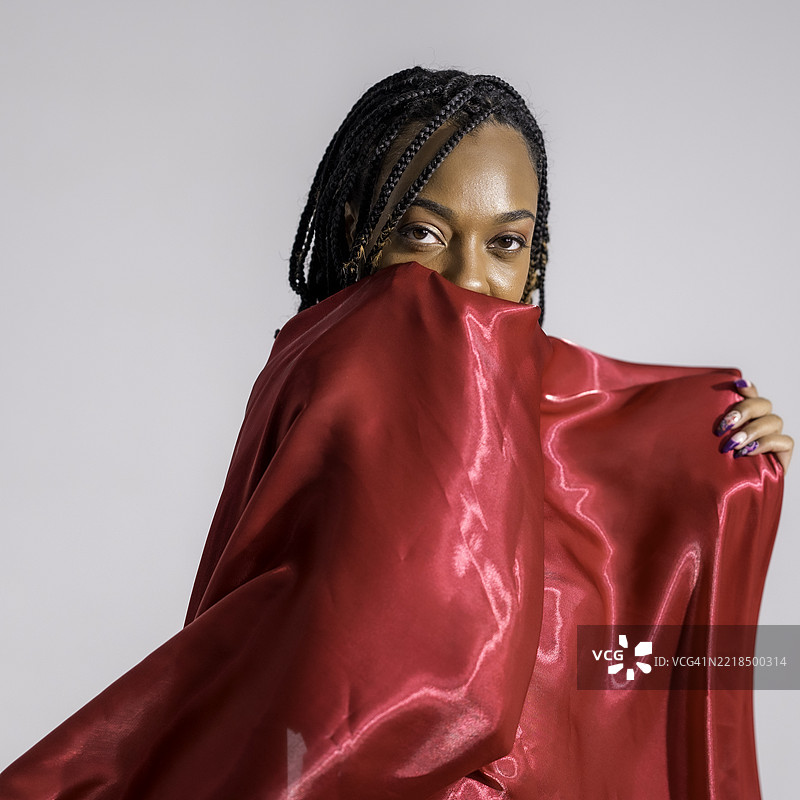 身披红色丝绸的女性，百年纪念，美国，USA图片素材