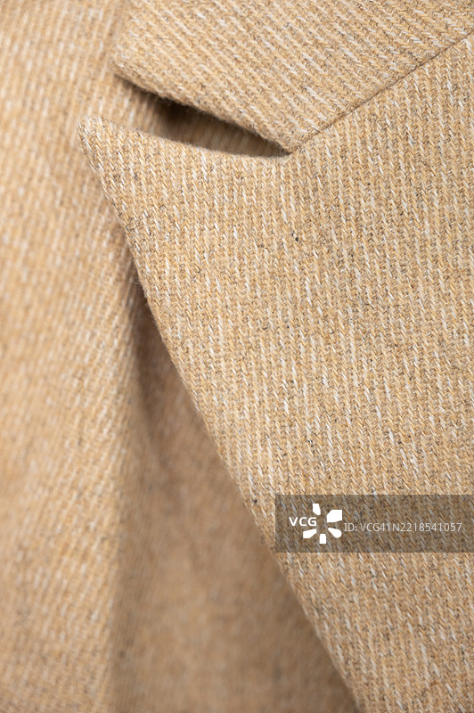 棕色羊毛夹克的特写镜头图片素材