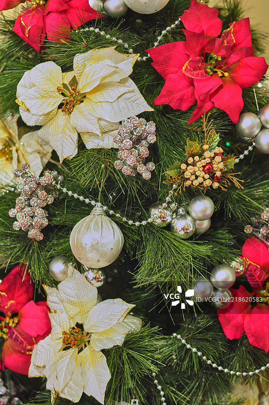 节日装饰的特写镜头。图片素材