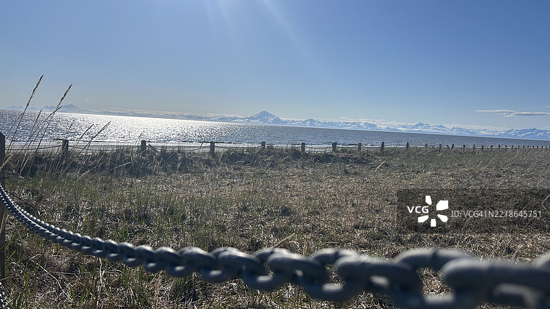 阿拉斯加州基奈的海洋与天空的美丽景色图片素材