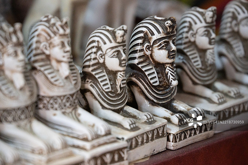 详细的迷你埃及狮身人面像纪念品 - 吉萨 - 埃及 - 北非图片素材