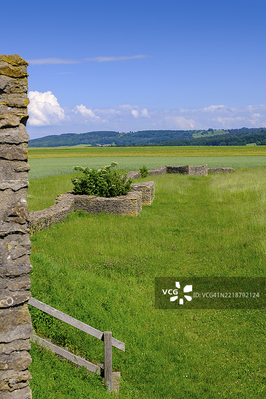 罗马兵营埃林根，萨布洛内图姆兵营，边境，埃林根，法兰克尼亚湖区，中法兰克尼亚，法兰克尼亚，巴伐利亚，德国，欧洲图片素材