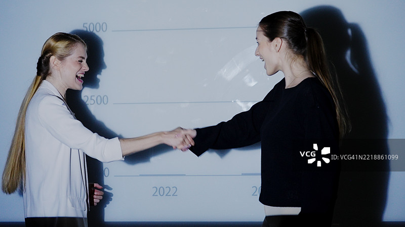 高管向董事会和投资者展示使用的董事会。图片素材