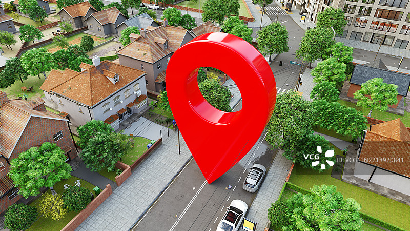 位置标记：使用智能科技导航现代社区图片素材