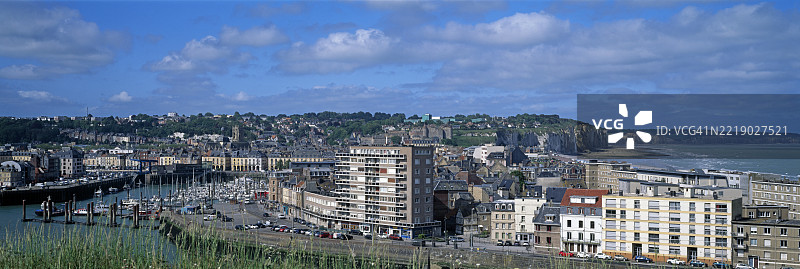 法国迪耶普港口城镇图片素材