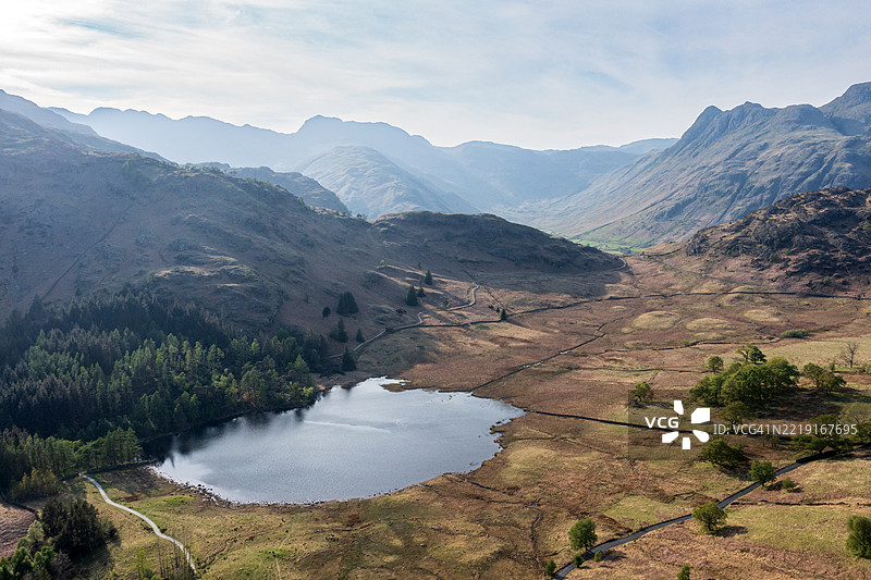 布利亚湖，利特尔朗代尔，湖区，英国图片素材