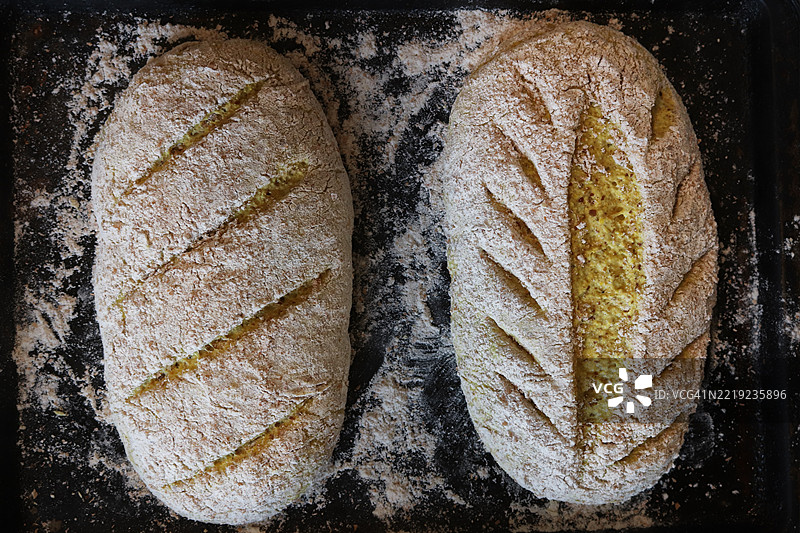 自制全麦玉米面包制作中图片素材