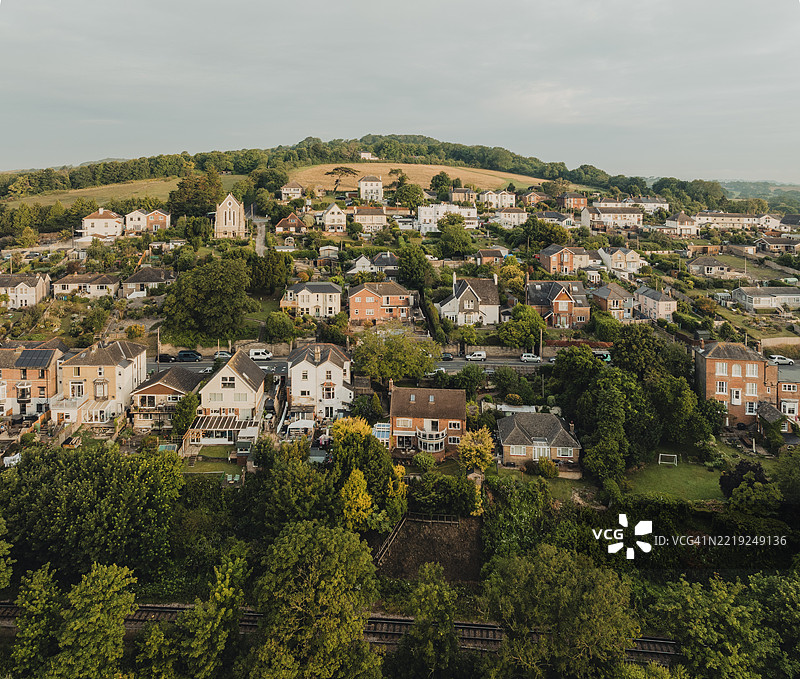英国房屋的高视角图像图片素材