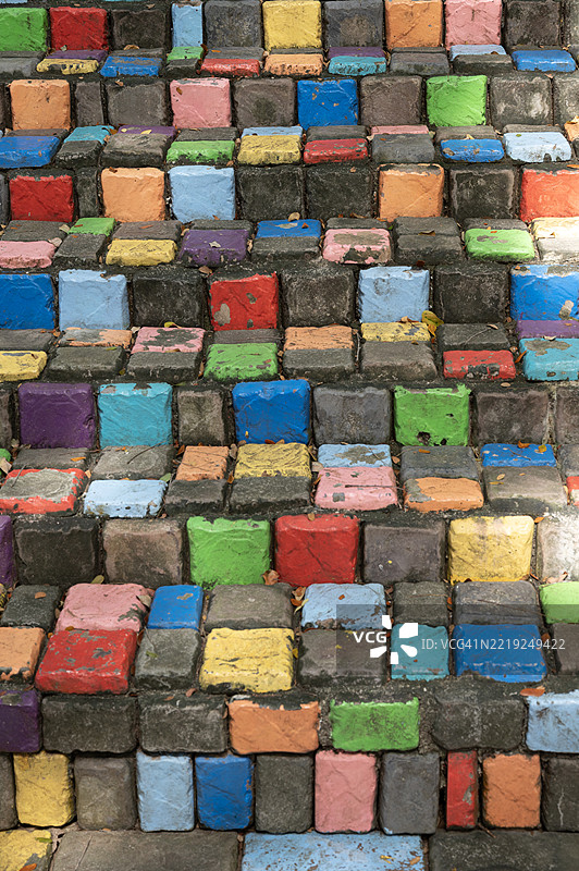 彩色石阶纹理图片素材