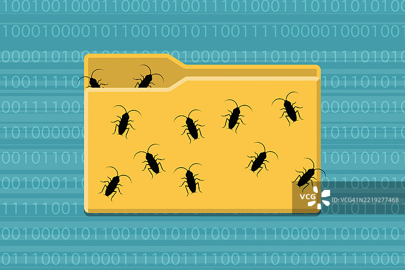 一个有系统漏洞的计算机文件图片素材