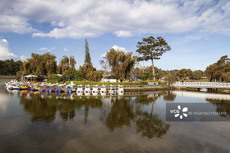 大叻市中心的胡春香湖景，越南中高地，亚洲图片素材
