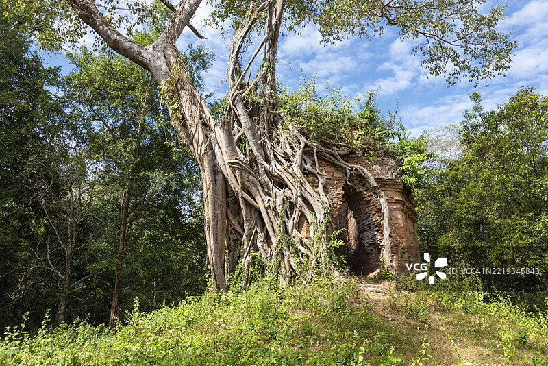 桑博尔普雷库克 - 特拉佩昂罗帕克寺庙群，柬埔寨，贡布省图片素材