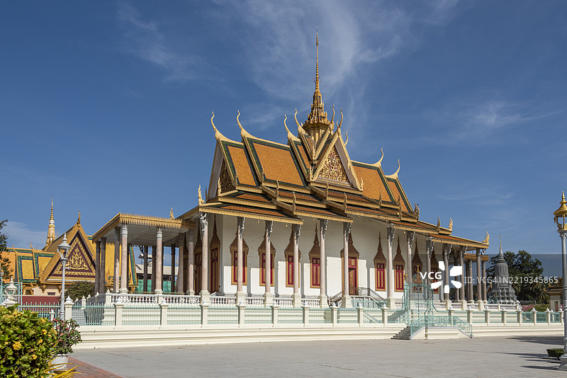 金边 - 银塔，佛教寺庙，皇家宫殿，柬埔寨图片素材