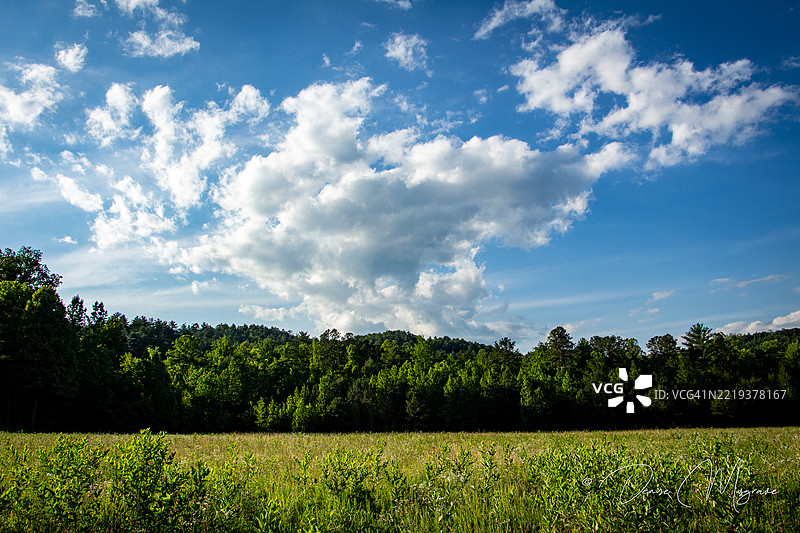 蓝天，凯德斯峡谷，田纳西州，美国图片素材