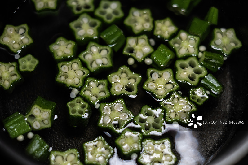 煮秋葵图片素材