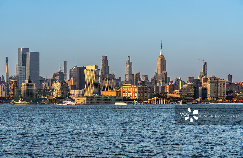 切尔西和曼哈顿中城日落时分图片素材