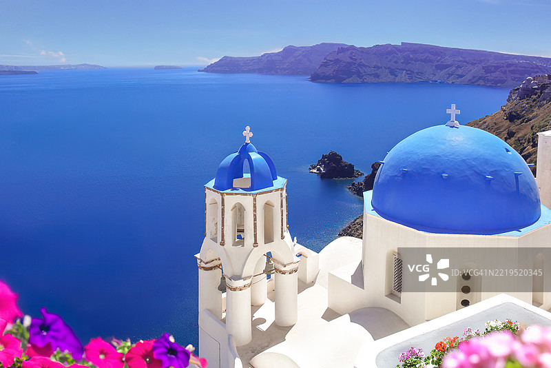 希腊圣托里尼岛的奥伊亚图片素材