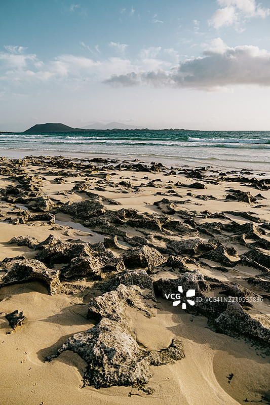 海滩与天空的美丽景色图片素材
