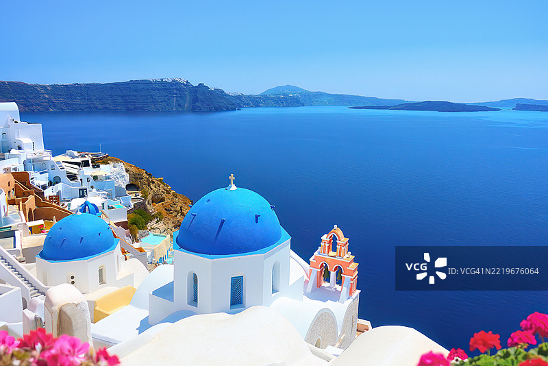 希腊圣托里尼岛的奥伊亚图片素材